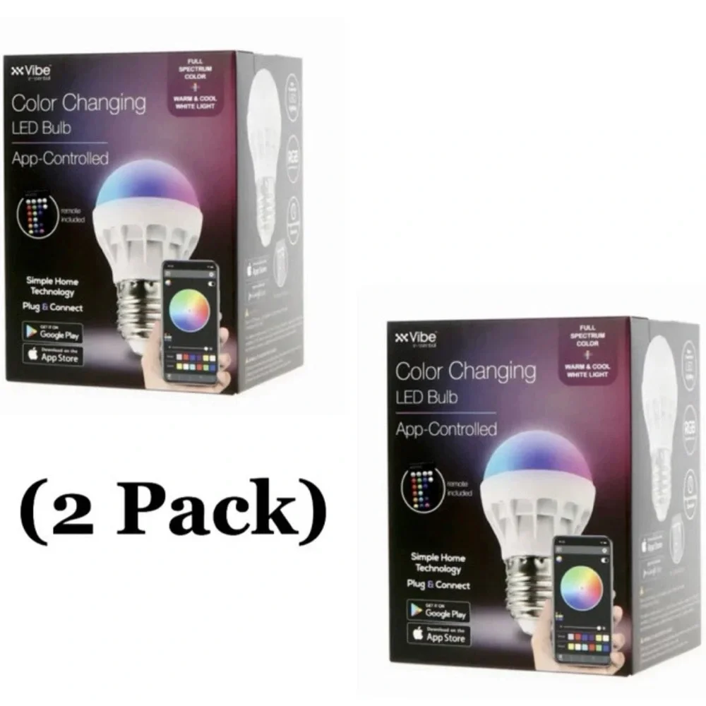 Vibe Multicolor LED Bulb - 2 Pack - Picture 1 of 3